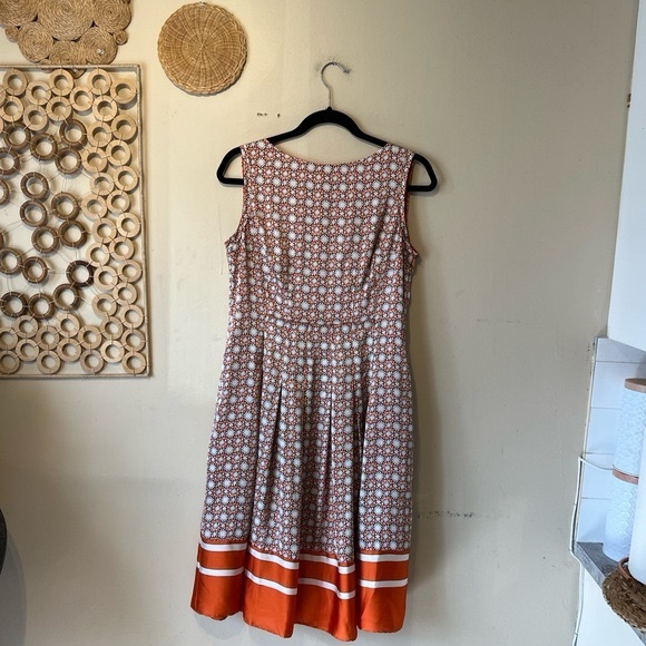 Jones New York polyester orange size 6 midi flare dress - Picture 5 of 8